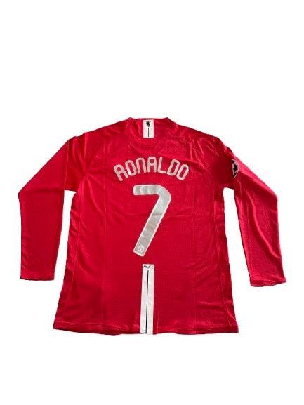 Cristiano Ronaldo #7 Manchester United 2008 Red Jersey – Long Sleeve (Retro)